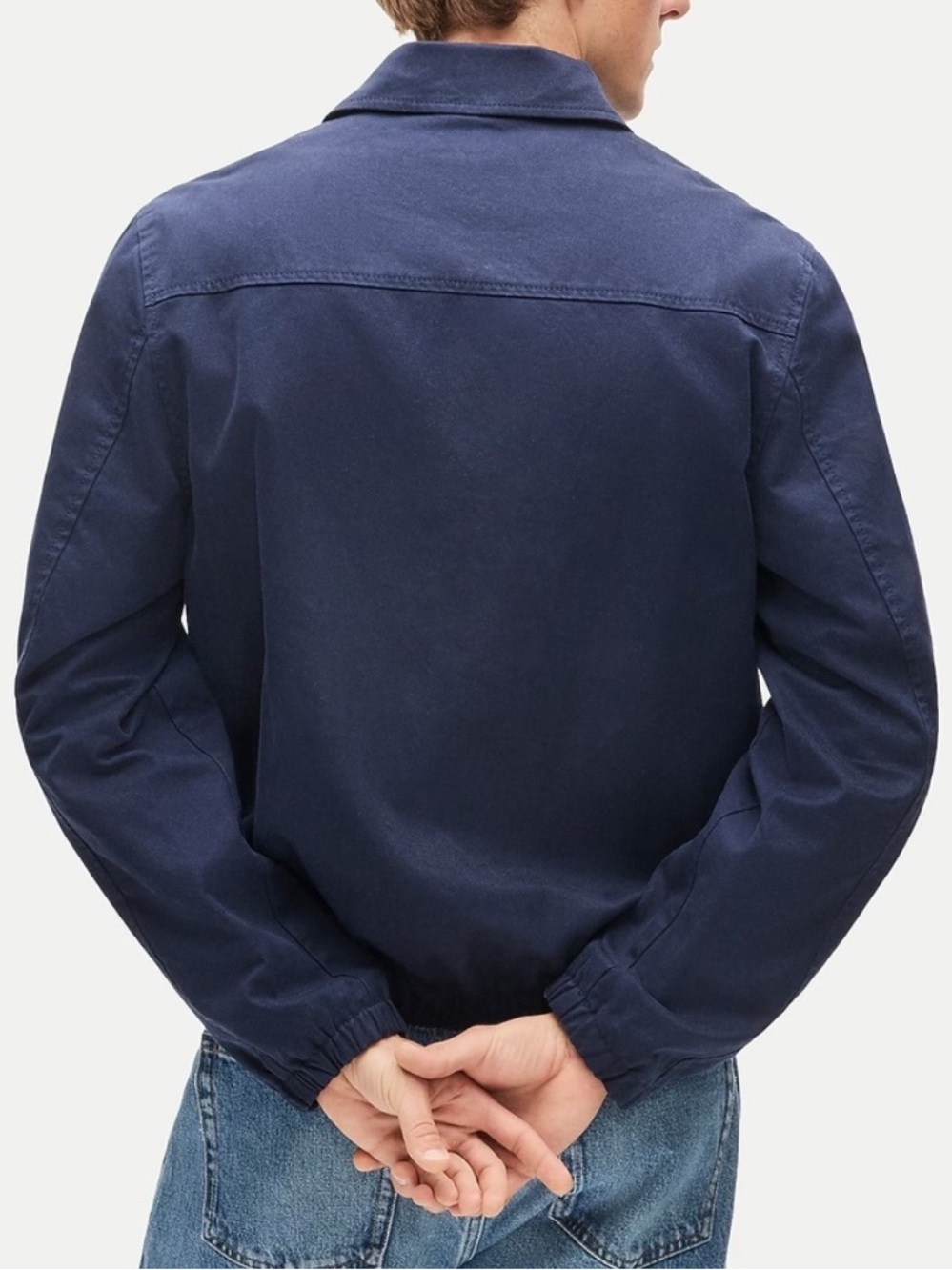 J. Crew Harrington Jacket Cotton Twill Navy Blue Large - Picture 3 of 11